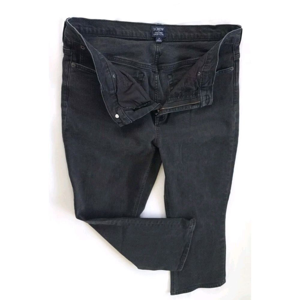 J.Crew Womens 32 Stretch Medium Wash High- Rise Waist‎ Crop Flare Denim Jeans
